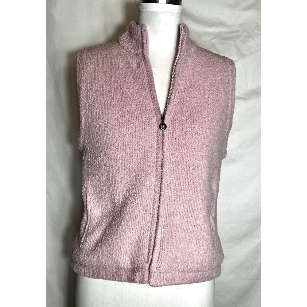 Colorado Clothing Pink Chenille‎ Vest Women's Size small with zipper and pockets